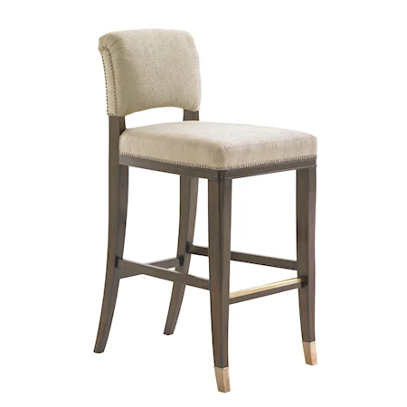 Contemporary LaSalle Quickship Bar Stool in Kendall Fabric